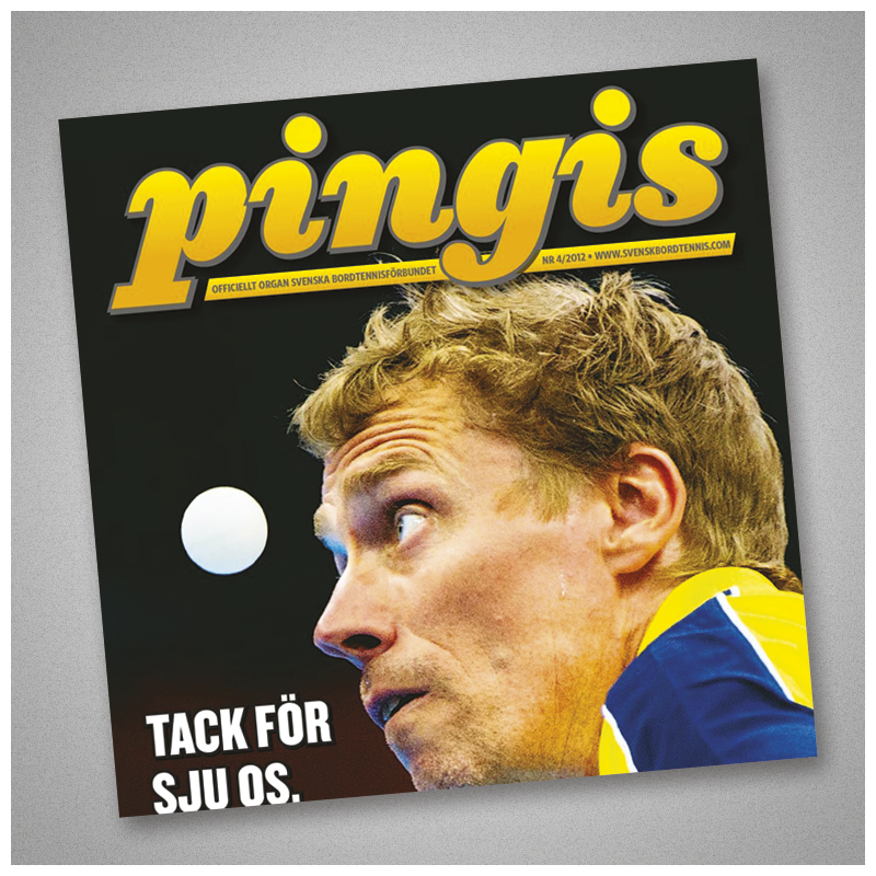 Pingis – The Swedish Table Tennis Association´s official magazine. Layout, prepress, redesign, logo design, writing, editor in chief and photography.